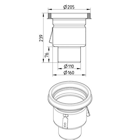 BLUCHER LOW ROUND DRAIN 200 TOP – 110MM OUTLET - (766.502.110 S)