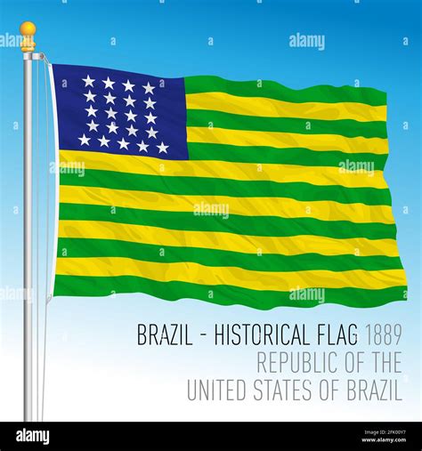 Brazil 1889, historical flag, vector illustration Stock Vector Image ...