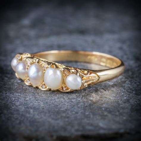 Antique Victorian Pearl Ring 18ct Gold Circa 1870 – Antique Jewellery ...