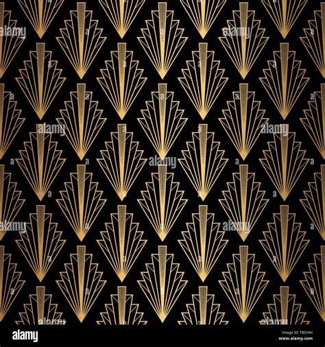 Art Deco Pattern. Seamless black and gold background Stock Vector Image ...