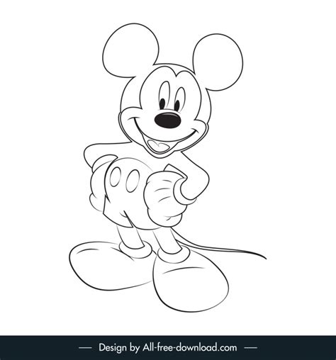 Recoger hojas Punto de referencia Darse prisa mickey mouse outline ...