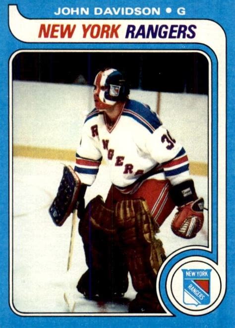 John Davidson 1979-80 Topps #110 | Rangers news, Hockey cards, Hockey logos