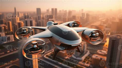 Travel human drone of a beautiful Transportation with futuristic design ...