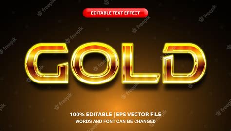 Premium Vector | Gold editable text effect template, luxury gold metal effect font style