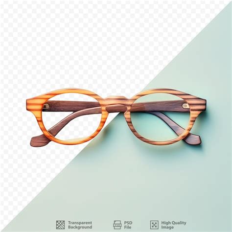 Premium PSD | Wooden reading glasses isolated on transparent background