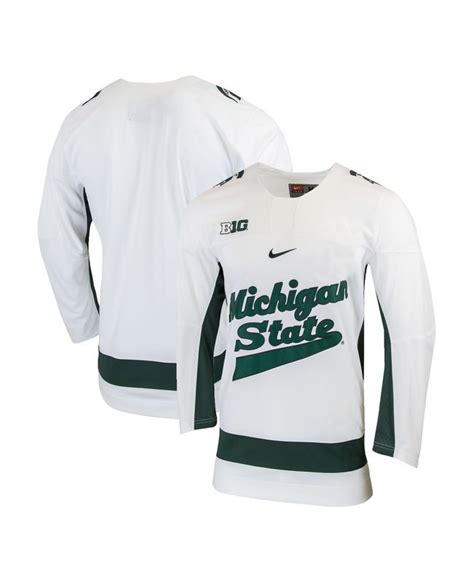 Men's Nike Michigan State Spartans White Hockey Jersey