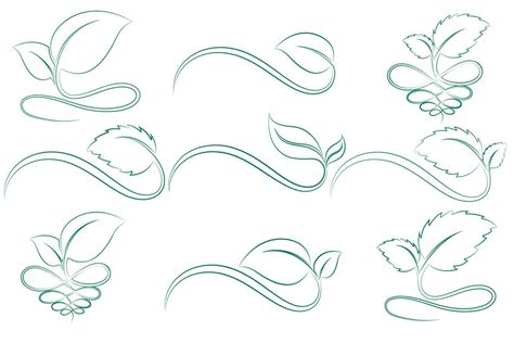 set of vector design element green leaf icon 6990639 Vector Art at Vecteezy