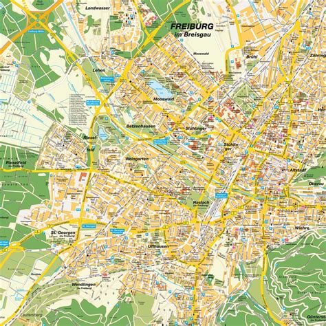 Map Freiburg im Breisgau, Baden-Württemberg, Germany. Maps and directions at hot-map.