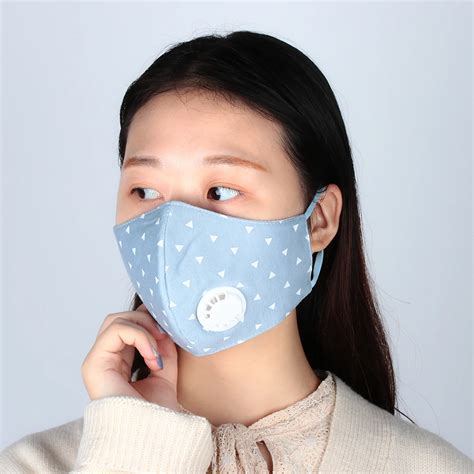 Cotton Breath Valve Mouth Mask Fashion Anti Dust Anti Pollution Half Face Mask Unisex Cloth ...