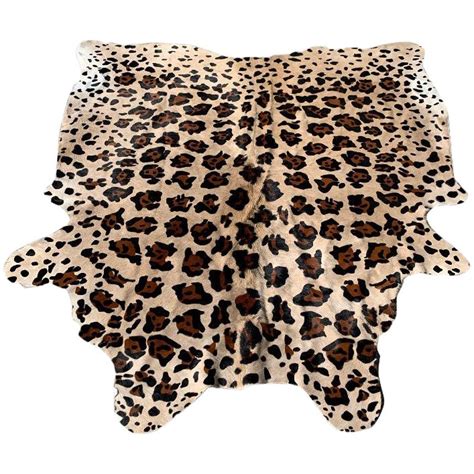 Faux Leopard Print Hide Rug- 5′8″ × 6′11″ | Chairish