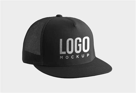 Premium PSD | Black sports cap logo design mockup