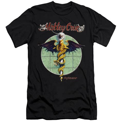 Motley Crue Dr. Feelgood Premium Bella Canvas Slim Fit Mens T Shirt Black | Rock Band Merch