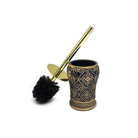 Toilet Bowl Brush and Holder with Lid, Rust-Proof Resin With Metal ...