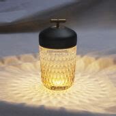 Saint-Louis Folia Portable Lamp Black Wood Amber Crystal Kneen