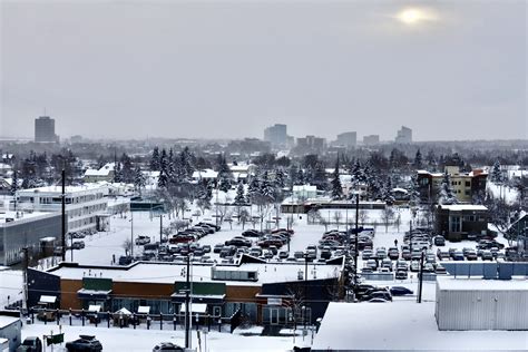 Wide shot of Midtown Anchorage in winter - Alaska Public Media