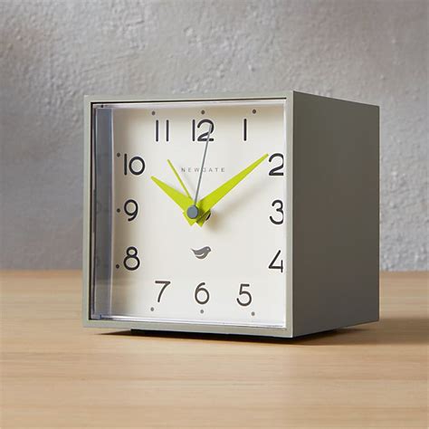 Newgate ® cubic grey and white alarm table clock | CB2