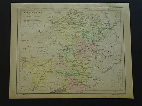 Austria Czechia old map of Cisleithania 1896 original old | Etsy