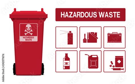 Set of hazardous waste icon on transparent background Stock Vector ...