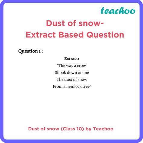 [Extract Based Question] Dust of snow - First Flight Class 10 Poem