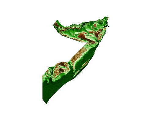 Somalia Topographic Map 3d realistic map Color 3d illustration 45926431 PNG