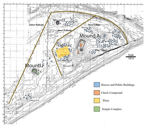 Map of Angel Mounds, a fortified Native American town in Indiana, USA. 1150-1450. : r/MapPorn