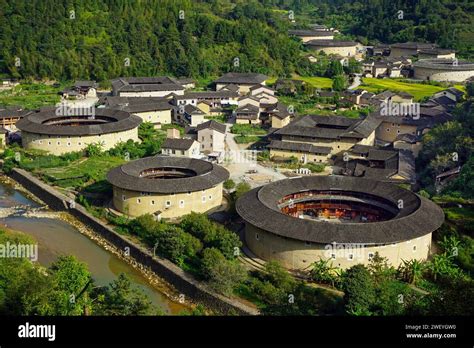 Tulou cluster at Hekeng Village of Shuyang Town, Nanjing County, Fujian Province Stock Photo - Alamy