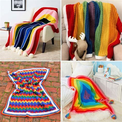 25 Free Crochet Rainbow Blanket Patterns - Blitsy