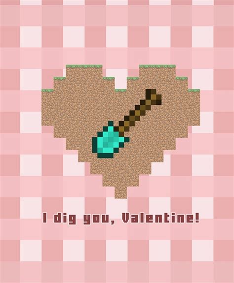 Minecraft Valentine - "I dig you" - Download | Pinterest | Valentine heart and Cards