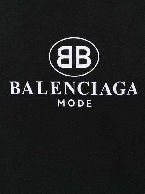 Lyst - Balenciaga Logo Print Cotton T-shirt in Black for Men