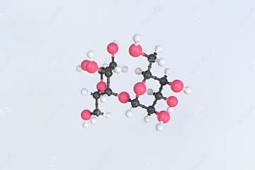 Maltose Molecule Made with Balls, Isolated Molecular Model. 3D Rendering Stock Illustration ...