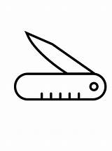 Kids N Funcom  Coloring page Tools Simple pocket knife sketch template
