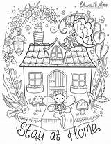 Stay At Home Coloring Page sketch template