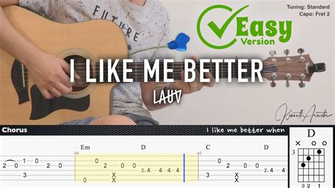 I Like Me Better (Easy Version) - Lauv | Fingerstyle Guitar | TAB ...