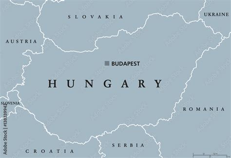 Vecteur Stock Hungary political map with capital Budapest, national ...