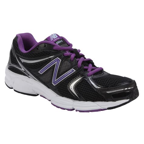 New Balance Women's 490V2 Black/Purple Running Athletic Shoe - Wide ...