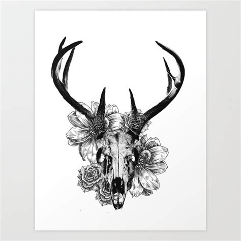 Deer Skull Art Print by Hansencarly | Society6