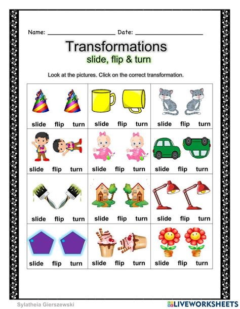 Transformations interactive exercise | Live Worksheets - Worksheets Library