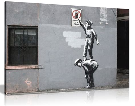 Banksy Graffiti Is Not A Crime Canvas Print, Choose Your Size Here