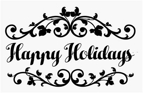 Transparent Happy Holidays Clipart Black And White - Happy Holidays Clipart Black And White, HD ...