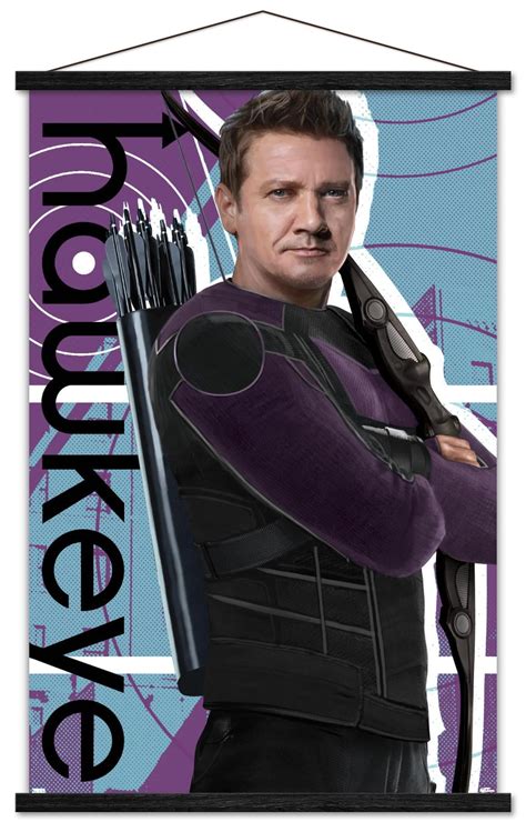 Marvel Hawkeye - Hawkeye Wall Poster with Wooden Magnetic Frame, 22.375 ...