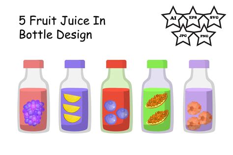 Fruit Juice in Bottle Design Graphic by hastakaryastudio · Creative Fabrica