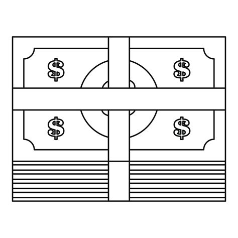 Cash icon, outline style. 14623291 Vector Art at Vecteezy