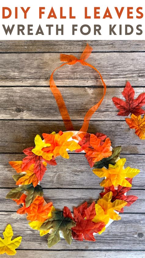 DIY Fall Leaves Wreath Craft for Kids - Honey + Lime