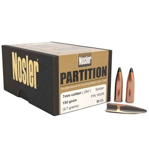 Nosler Partition 284 Caliber 7mm/284 Spitzer PT 150gr Reloading Bullets - 50 Count | Sportsman's ...