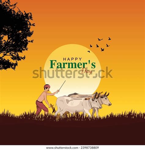 Illustration Happy Farmers Day Creative Concept Stock Vector (Royalty ...