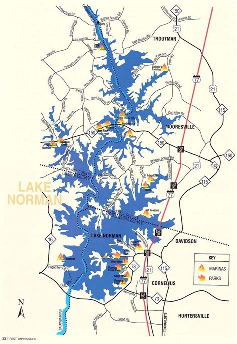 Map of Lake Norman - Laura Bowman - Messick