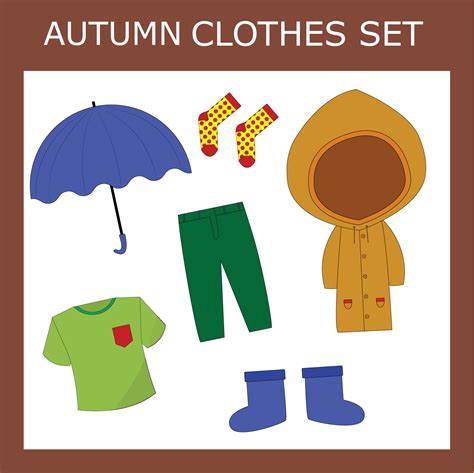 Children's seasonal clothes. Season of clothing for autumn Cartoon ...