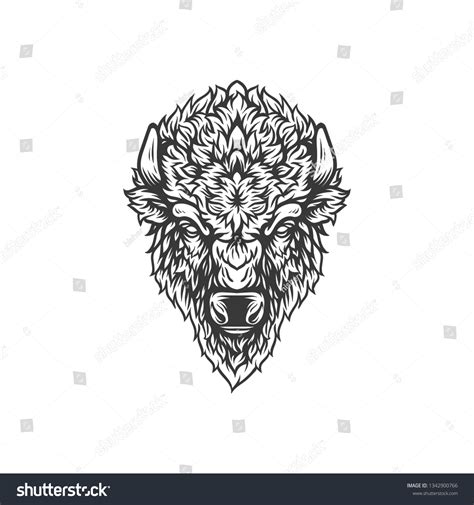 Bison Head Mascot Stock Vector (Royalty Free) 1342900766 | Shutterstock