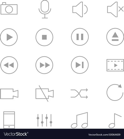 Symbols music control and music player set Vector Image