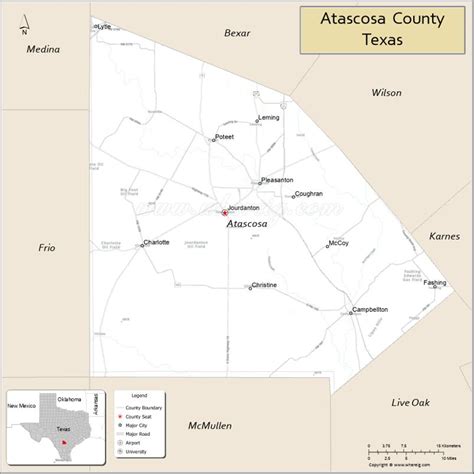 Map of Atascosa County, Texas - Thong Thai Real